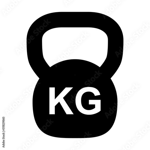 Kettlebell icon, fitness sport symbol, iron equipment vector illustration, workout heavy training web mark