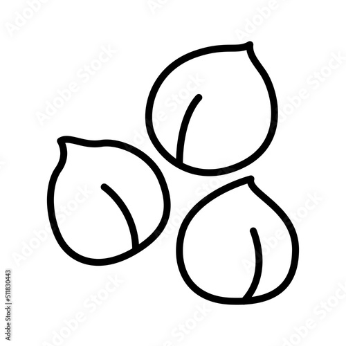 Chickpea icon. Hummus. Chick-pea seed. Pictogram isolated on a white background.