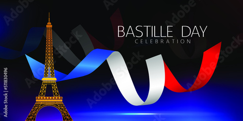 France Bastille Day or Independence Day Celebration.vector illustration