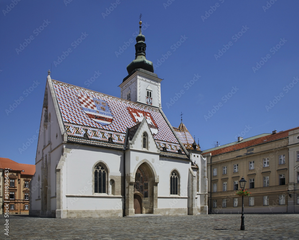 Church of St. Mark at Square of St. Mark. Zagreb. Croatia