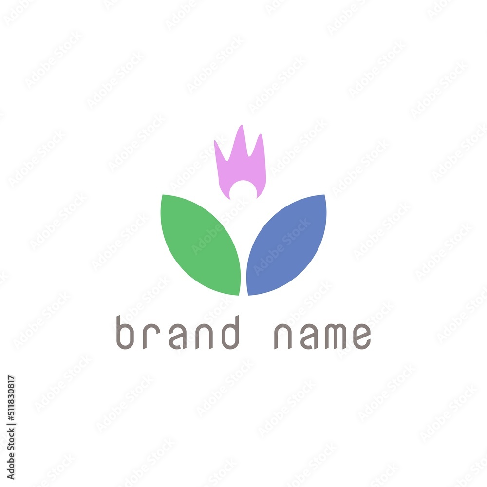 Abstract logo in the form of flowers and people with three colors.