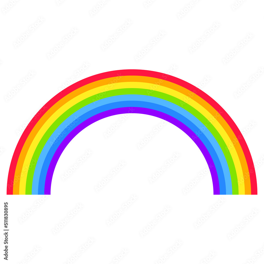 Isolated rainbow. Vector and simplest rainbow. Isolated rainbow. Vector and simplest rainbow.