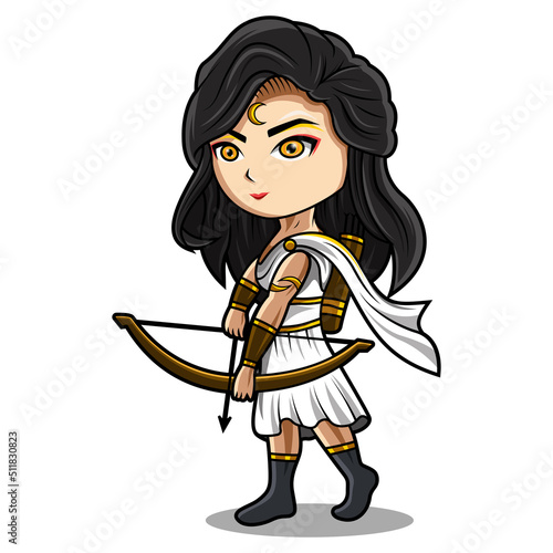 Artemis chibi mascot logo design