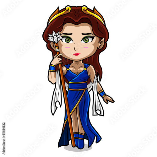 Hera chibi mascot logo design