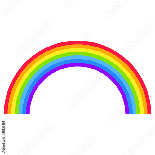 Isolated rainbow. Vector and simplest rainbow.