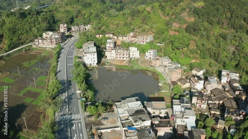 new rural village was beautiful village aerial real-time video/guangdong yunfu photo