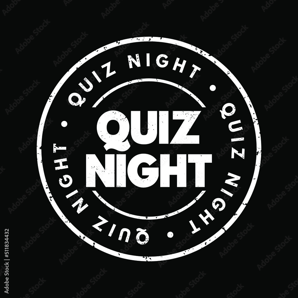 Quiz Night text stamp, concept background