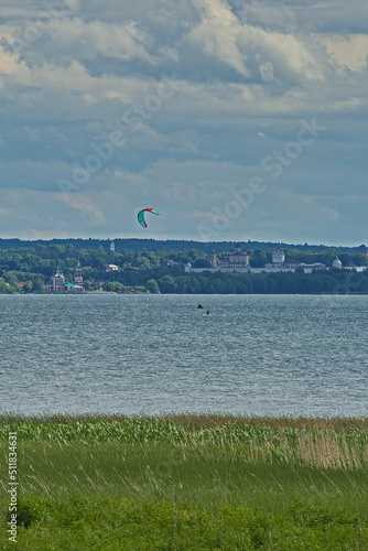 Cloudy sky over Pleshcheevo lake. photo