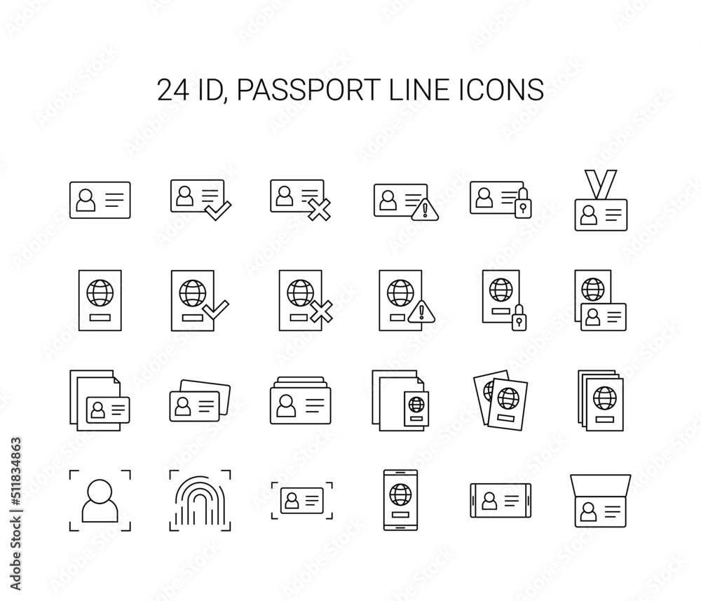Line icon set. lock pack. Vector Illustration