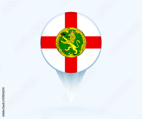 Free Download Map pointer with flag of Alderney. - GFXLoad