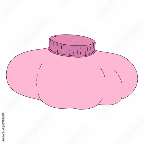 Bag of ice in cartoon style. Vector illustration of ice pack isolated on white