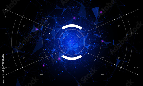 HUD scifi interface screen technology view digital display, cloud data storage technology.