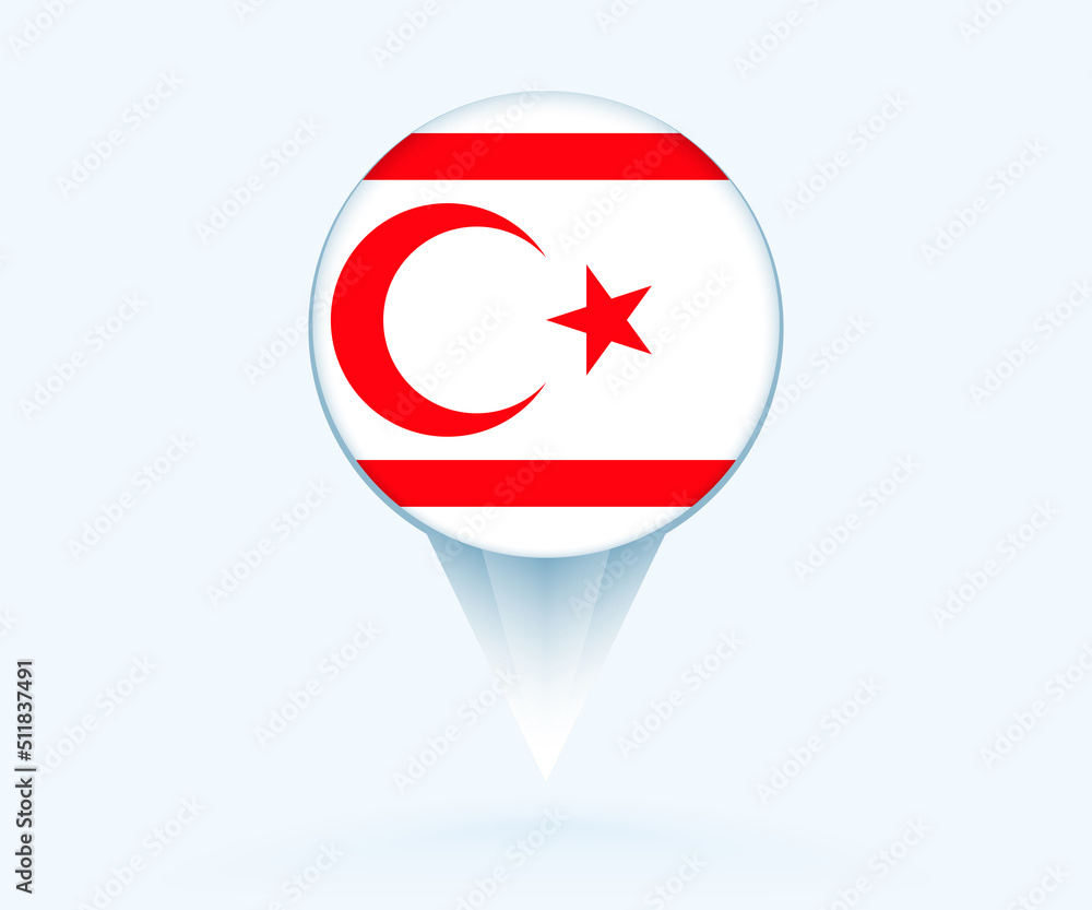 Map pointer with flag of Northern Cyprus. Map pointer with flag of Northern Cyprus.