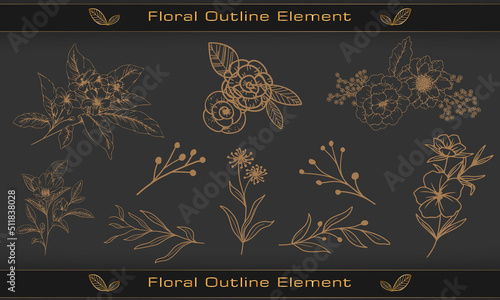 floral outline element photo