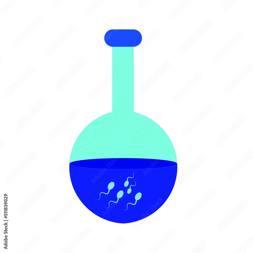 Sperms in the tube. on white background. chemical tube Sperms in the tube. on white background. chemical tube