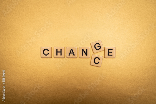 Change Chance Letters on golden background