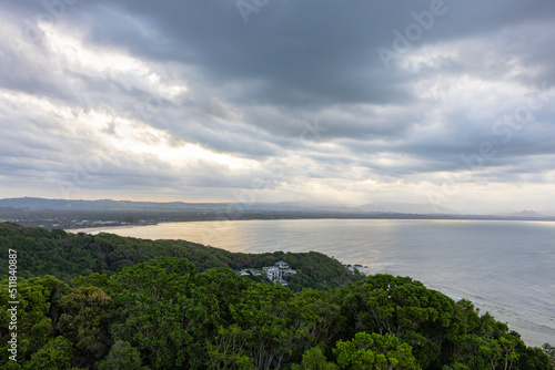 Fotobehang View across Byron Bay from Cape Byron State Conservation Area, New South Wales,
