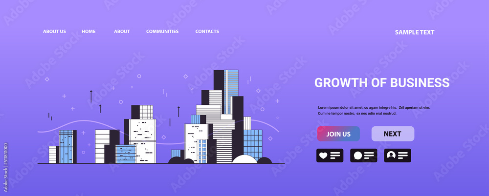 modern company buildings growth of business concept skyscraper cityscape background
