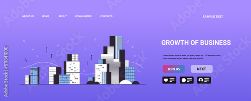 modern company buildings growth of business concept skyscraper cityscape background