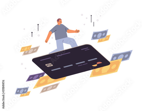 businessman surfing on credit card debt financial transaction money transfer online shopping concept