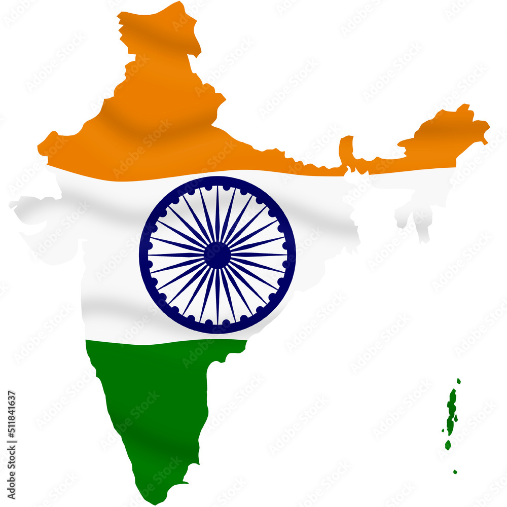 Indian independence day map dan flag Stock Illustration | Adobe Stock