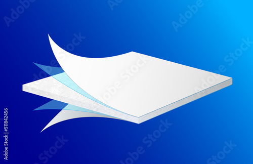 Gypsum board corner close up. Texture construction material synthetic fiber. Vector 3D. Can fabric ads, industrial.