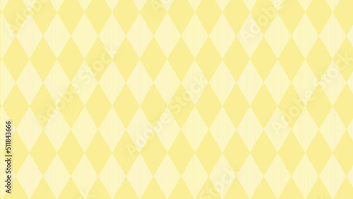 レモンイエローの菱形模様縞々16：9