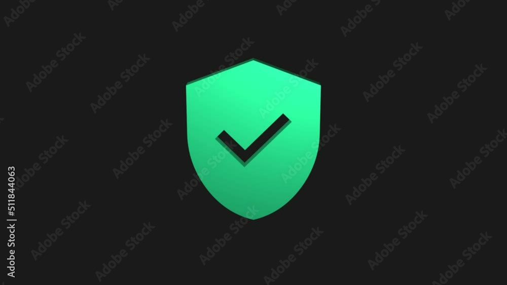 3d protection shield symbol rotation loop animation. 4k render 3d protection shield symbol rotation loop animation. 4k render