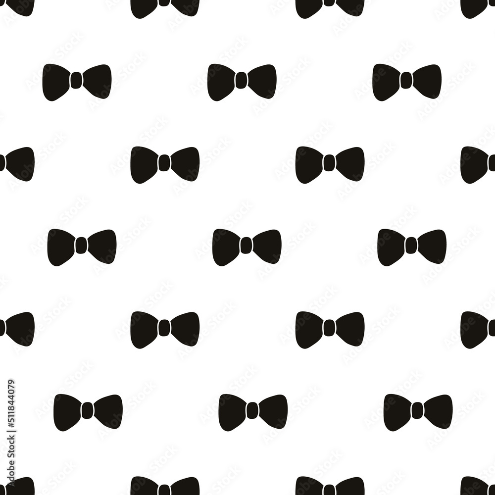 Black and white bows vector seamless pattern