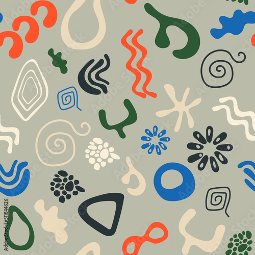 Abstract seamless pattern with geometric motive can be used as background, textile, wrapping paper, etc