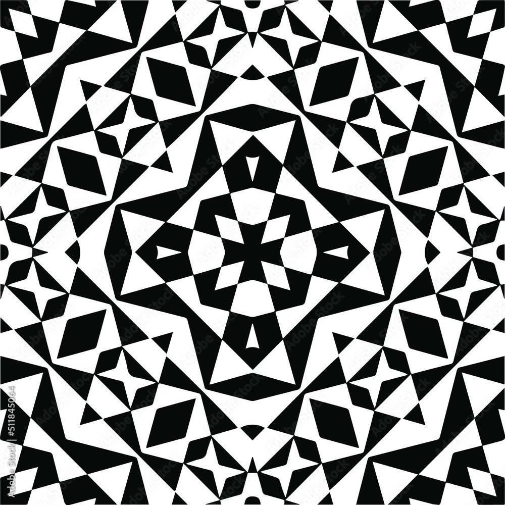 Abstract geometric seamless pattern. Black and white vector background. black mandala. Abstract geometric seamless pattern. Black and white vector background. black mandala.