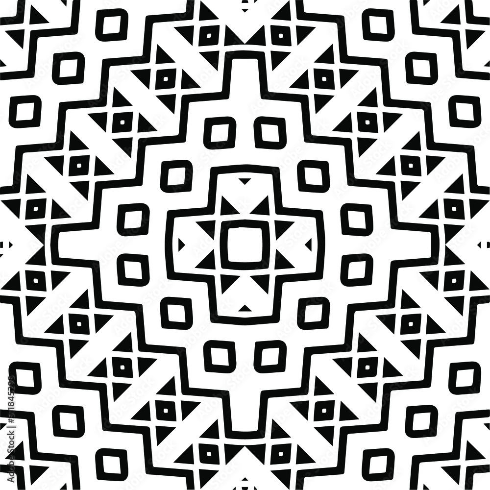 Abstract geometric seamless pattern. Black and white vector background. black mandala. Abstract geometric seamless pattern. Black and white vector background. black mandala.