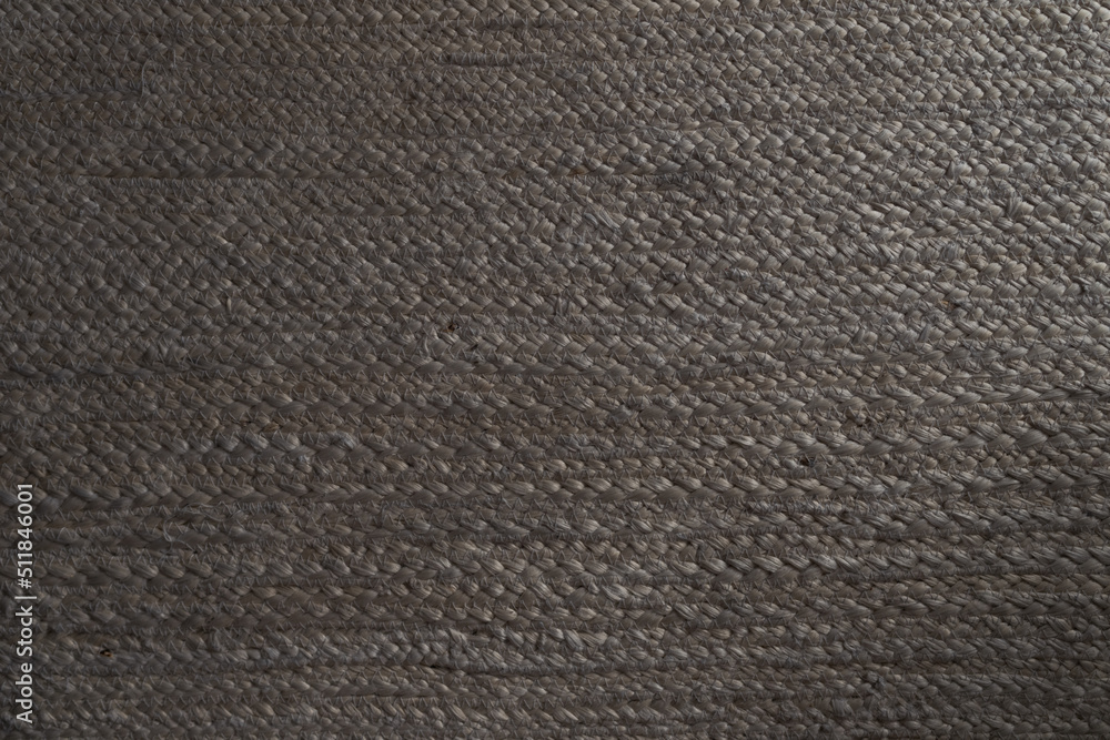 Top down shot of jute rug on a floor Top down shot of jute rug on a floor