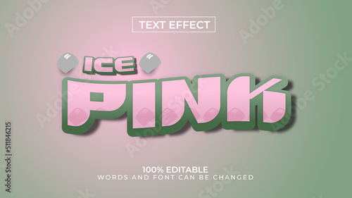 Ice Pink Editable text effect