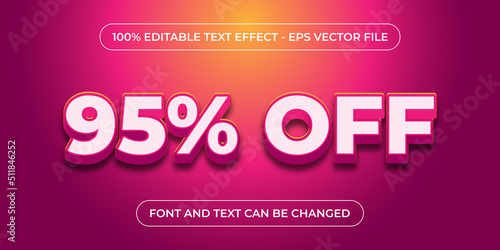 red discount sale 95% off 3d editable text effect with gradient color