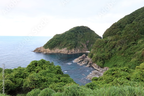 A picturesque scene of Japanese rural areas : A view of coastline of Tango-hanto Peninsula in Kyotango City in KyotoPrefecture in Japan 日本の田舎の風景：京都府京丹後市の丹後半島の海岸の一風景