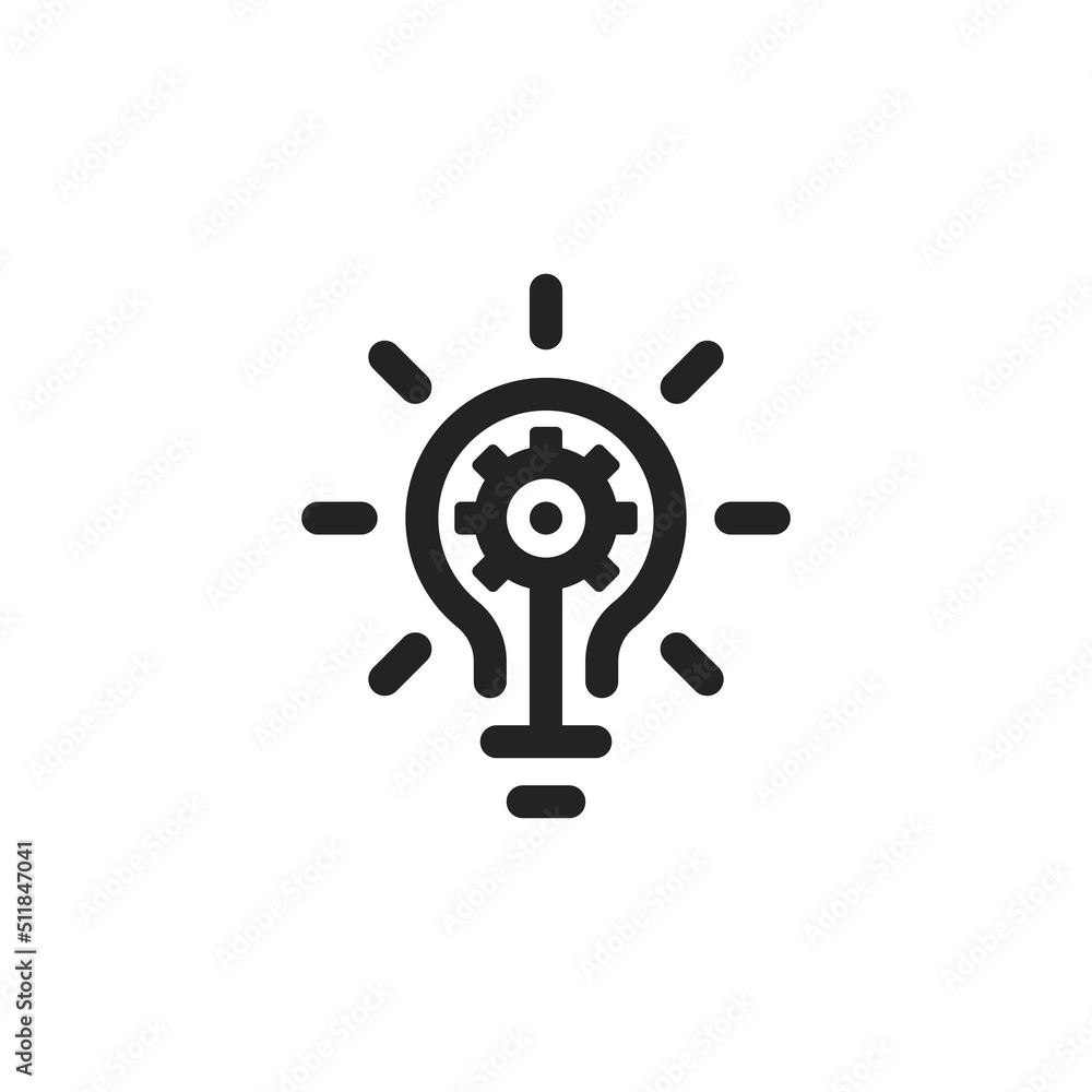 black bulb with gear like innovation or novelty black bulb with gear like innovation or novelty