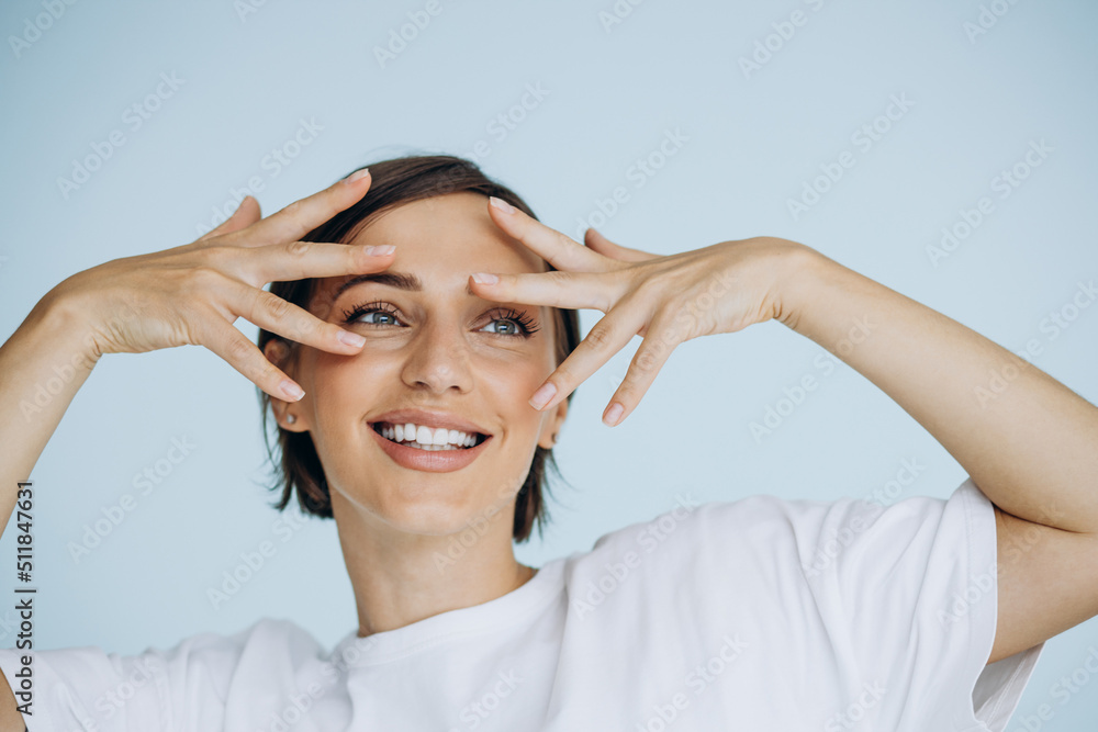 Woman with beautiful toothy smile Woman with beautiful toothy smile