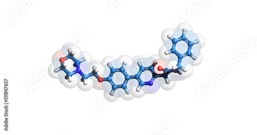 Tirbanibulin, anticancer drug, 3D molecule 