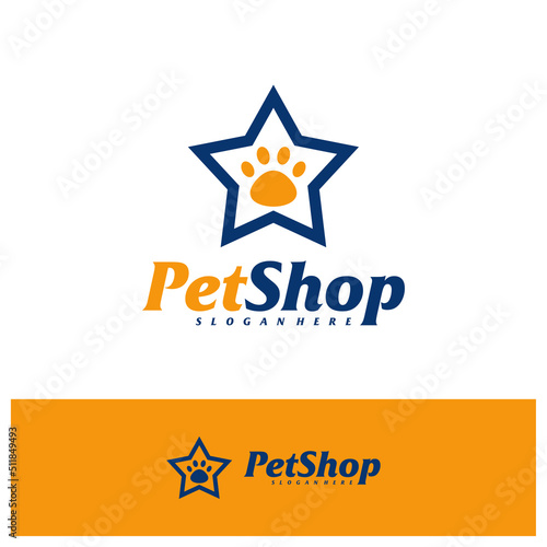Star Pet Logo Design Template. Pet logo concept vector. Emblem  Creative Symbol  Icon