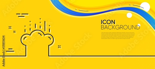 Cooking hat line icon. Abstract yellow background. Chef sign. Food preparation symbol. Minimal cooking hat line icon. Wave banner concept. Vector