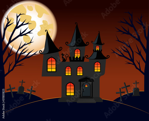 хелуин ночь замок, halloween, moon, night, holiday