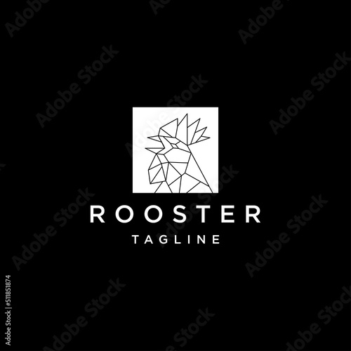Rooster head logo icon design template