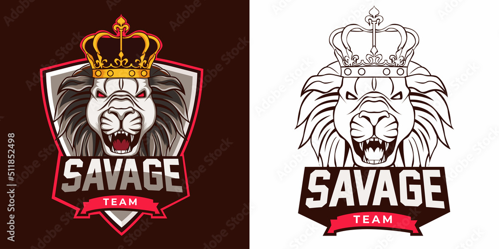 lion esport logo mascot design