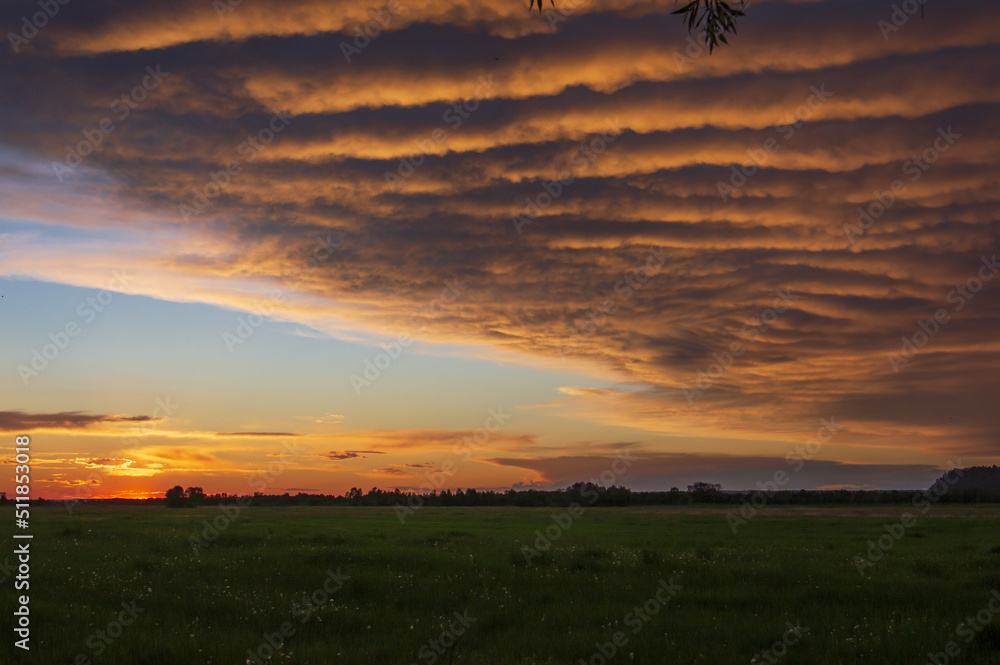 cirrus clouds at sunset