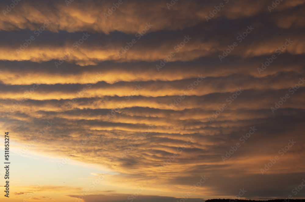 cirrus clouds at sunset