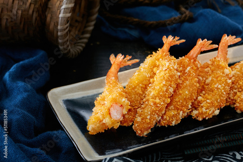 Delicious fried food, fried shrimp.