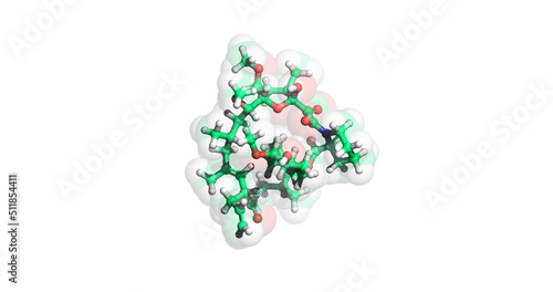 Tacrolimus, anticancer drug, 3D molecule photo