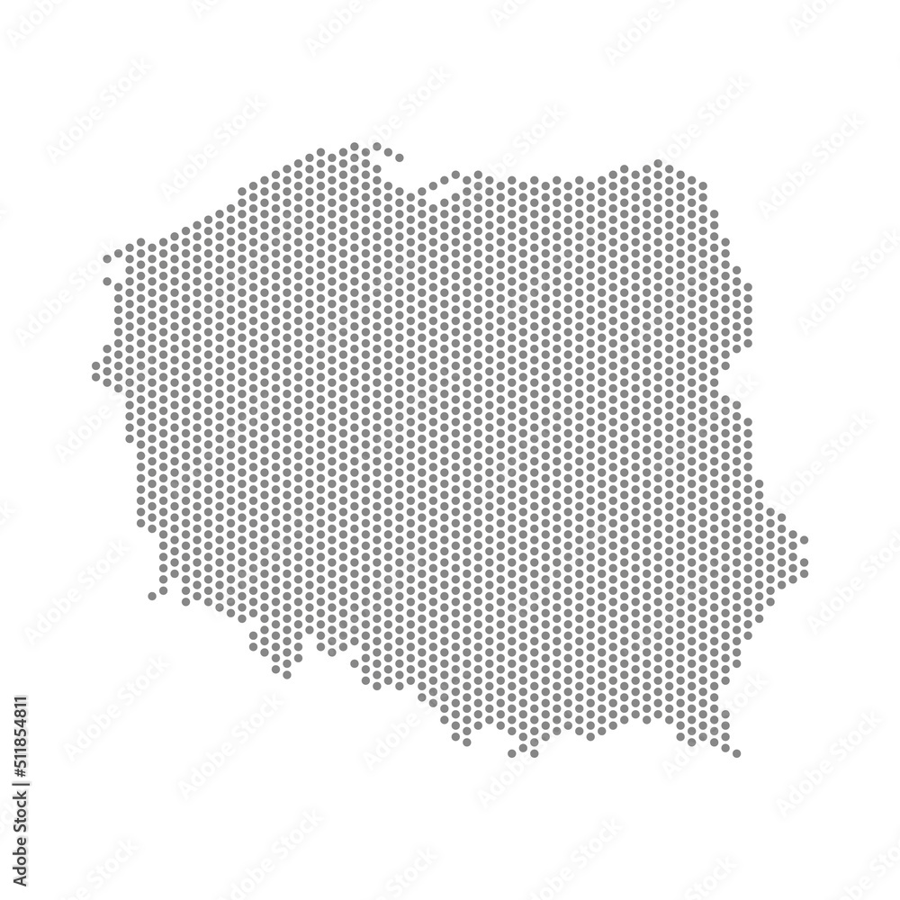 vector illustration of dotted map of Poland