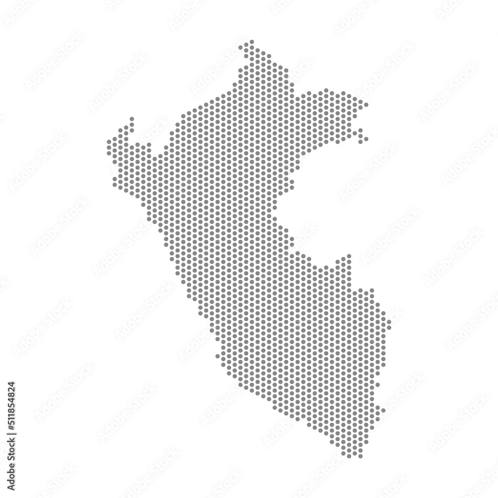 vector illustration of dotted map of Peru